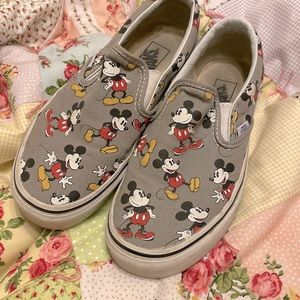 Size 7, slip on Mickey Mouse vans